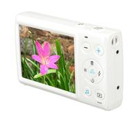 Akozon Cámara Digital, 4K 64MP Reproductor de MP3 Zoom 18X Enfoque Automático Pantalla de 2,8 Pulgadas Cámara Digital Compacta Cámara HD para Regalo de Viaje (White)