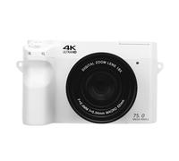Akozon Cámara Digital 4K 75MP UHD 3 Pulgadas LCD Pantalla 18x Cámara de Video Digital Digital Zoom WiFi con Flash para Fotografía (White)