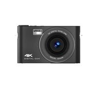 Akozon Cámara Digital 4K Cámara de Vídeo Panel Táctil IPS de 64MP Enfoque Automático Zoom Digital 18X Batería de Flash Incorporada Antivibración MP3 Música Estudiantes Adolescentes (Black)