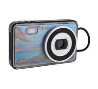 Akozon Cámara Digital Enfoque Automático 4K 48MP Lente Frontal Trasera AF Enfoque Automático Antivibración Zoom Digital 18X Cámara con Tarjeta de Rejilla para Viajes Fiesta Graduación (Black)