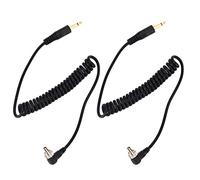 Akozon Camera Flash Cable, 2pcs Universal 3.5mm to Male Flash PC Sync Cable Cámara Flash Cable en Espiral con Bloqueo de Tornillo para Cámara Digital