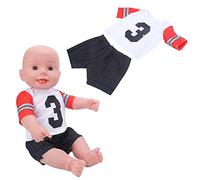 Akozon Camiseta Baby Doll Ropsing para Muñecas de 18 Pulgadas-Traje de Ejercicio para Niños-Presente Ideal de Cumpleaños y Vacaciones (QD18-048 No. 3 T-Pack)