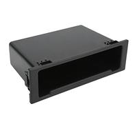 Akozon Car Radio Stereo Storage Box, Single Din Dashboard Organizer Pocket Dash Black ABS Reemplazo para