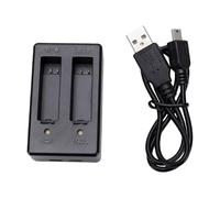 Akozon Cargador de Batería Dual Apto para AHDBT-401 con Entrada de Alimentación USB y 2 Ranuras de Carga, Estación de Carga de Doble Ranura con Indicador de Estado LED y Protector de