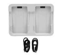 Akozon Cargador de Batería Dual Rápido de 60 W para Flip Drone con Indicador LED, Concentrador de Carga de 2 Vías, Compatible con Baterías de Drones, Estación de Carga Portátil