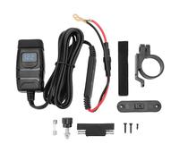 Akozon Cargador USB de Motocicleta Cargo Rápido Doble de Motocicleta USB Cargador de Teléfono con Voltímetro y Encendido de Interrupción para Tableta para Motocicletas ATVS Boats (Medidor de