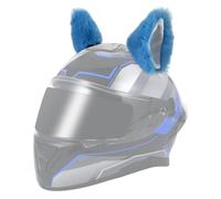 Akozon Casco Orejas De Gato Accesorios Lindos Decoración De Felpa Esquí Ciclismo (Blue)