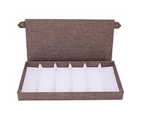 Akozon Caso de Almacenamiento de Coleccionistas de Anteojos - Organizador de 6 Ranuras para Gafas de Sol y Anteojos - Caja de Exhibición Elegante para Hombres y Mujeres (Café)