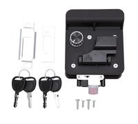 Akozon Cerradura de Puerta de Plástico para RV para Corte de 3,65 X 2,95 Pulgadas, Pestillo de Entrada para Autocaravana con Cilindro con Llave, Reemplazo de Cerradura de Puerta para