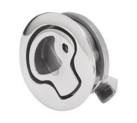 Akozon Cerradura para Puerta de Barco con Tirador Al Ras, Bloqueo Redondo de 2 Pulgadas, Acero Inoxidable 316, Aplicaciones Marinas, Recreativas y Domésticas