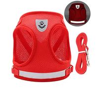 Akozon Chaleco, Arnés de 3.9 Pies Correa para Caminar para Caminar para Perros Medianos Pequeños y Perros Reflectantes Ajustables Transpirables Transpirables (S)