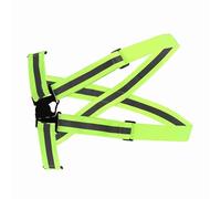 Akozon Chaleco de Seguridad Reflectante Ajustable para Correr y Andar en Bicicleta: Correas Elásticas, Equipo Nocturno de Alta Visibilidad, Chaleco Verde Liviano para Trotar y Actividades Al Aire