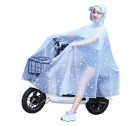 Akozon Chubasquero de Ciclismo Transparente para Mujer para Bicicletas Eléctricas - Chubasquero Impermeable para Scooter de Cuerpo Completo en Blanco Copo de Nieve, Diseño Liviano 4XL