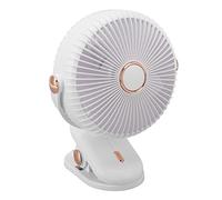 Akozon Clamp/Holder Compacto en el Ventilador del Escritorio con 3 Velocidades de Viento Ajustables Diseño Seguro Portable y Liviano Ideal para Uso en el Hogar, la Oficina, el Dormitorio y el (WHITE)