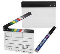 Akozon Claqueta de Escena de Director Acrílico, Tablero de Utilería de Corte de Película de Acción con Opciones de Color de Bolígrafo Disponibles (Pizarra Blanca de Color PAV1CWE4)