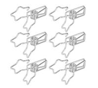 Akozon Clips de Carpeta de Estrellas de 100 Piezas Lindas Clips de Papel de Metal de Almeja de Almejas para Documentos, Ropa y Más (SILVER)