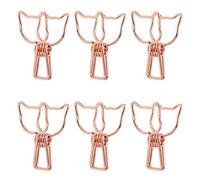 Akozon Clips de Carpeta de Forma de Gato de 100 Piezas de 100 Piezas Clips de Larga Hueca de Metal para Suministros de Oficina y Almeja de Papel (oro rosado)