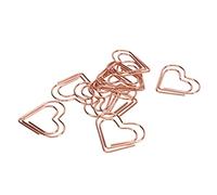 Akozon Clips de Papel de Metal de Oro Rosa de 100 Piezas Diseño único de Forma de Corazón y Amor, Liviano y Portátil con Caja de Almacenamiento (En forma de corazón)