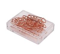Akozon Clips de Papel de Metal de Oro Rosa de 100 Piezas Diseño único de Forma de Corazón y Amor, Liviano y Portátil con Caja de Almacenamiento (LOVE)