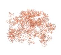 Akozon Clips de Papel en Forma de Diamante de Oro Rosa de 100 Piezas Lindos Clips de Planificador de Metal Multifuncional para Estudiantes, Suministro de Oficina y Organización de Papelería