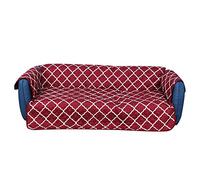 Akozon Cojín de sofá para Mascotas Impermeable de Doble Cara con Respaldo Antideslizante, 167x190 Cm, para Tres Personas, Diseño de Rayas Color Rojo Vino: Tapete de sofá Suave y Fácil de Limpiar