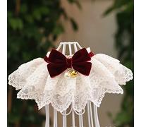 Akozon Collar de Encaje para Mascotas, Lazo Suave de Llevar, Bufanda Cómoda, Decoración para Perros (M)