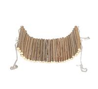 Akozon Columpio de Madera para Hámster, Gran Espacio para Escalar, Hamaca para Hámster con Cadena Colgante para Ratones, Loros, 15x30cm/5,9x11,8 Pulgadas (15 * 35CM)