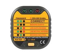 Akozon Comprobador de Enchufes Probador de zócalo Probador de Fugas Prueba de RCD 50-60Hz Automático PM6860(EU)