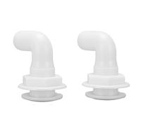 Akozon Conector de Drenaje de Barco Marino de 90 Grados, Accesorio de Casco en ángulo de 2 uds., 1 Pulgada para Bombas de Achique RVs, Plástico Blanco