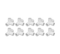 Akozon Conectores de Ajuste de Tubería de PVC de 10 Piezas 0.8 Pulgadas 4 Vías Accesorios para el Codo para Muebles, Carpas y Estructuras de Jardín (WHITE)