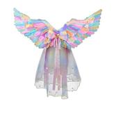 Akozon Conjunto de Disfraz de Halloween, Lazo de Tela de Malla con Plumas de Ángel, Accesorio de Cosplay Completo para Fiestas de Halloween, Bolas, Niños y Adultos (multicolor)