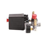 Akozon Conjunto de Interruptor de Presión Automático 90-120 PSI | Pantalla de 0-180 PSI, regulador de control de un orificio, carcasa metálica, automatización de bombas industriales