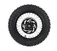 Akozon Conjunto de Llanta de Rueda Trasera de 12 Pulgadas Bicicleta Apollo Dirt Bike 80/100-12 3.00-12 de Rotor de Freno [motocicleta Fuera de carretera] Reemplazo