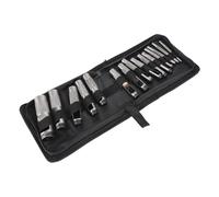 Akozon Conjunto de Perforación de Cuero de Acero Al Carbono de 15 Pcs - Herramientas de Perforación de Agujeros Manuales para Cinturones - Tamaños de 3 Mm a 25 Mm Especificaciones Múltiples para el