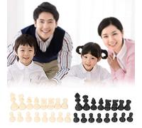 Akozon Conjunto de Piezas de Ajedrez Internacionales de Plástico-Torneo Estándar de Ajedrez en Blanco y Negro con Pelusa Antideslizante de Fondo-ecológico y No Tóxico para Todas Las Edades