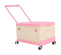 Akozon Contenedor Organizador de Almacenamiento de Juguetes con Ruedas con Tapa y Ruedas - Carro Multifuncional para Bloques de Construcción, Libros y Más - Diseño Elegante Portátil para (Rosáceo)