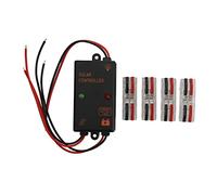 Akozon Controlador de Panel Solar Impermeable 24H Trabajo Controlador de Carga PWM 5A 6V 12V Ajuste Automático Tamaño Pequeño Alta Eficiencia Exterior Interior