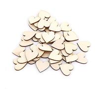 Akozon - Corazones de madera, 1 paquete de 10 mm, 20 mm, 30 mm, 40 mm, 50 mm, 80 mm, madera de corazón, rodajas de discos para manualidades, decoración de bricolaje (30 mm, 50 unidades)
