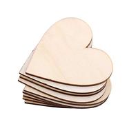 Akozon - Corazones de madera, 1 paquete de 10 mm, 20 mm, 30 mm, 40 mm, 50 mm, 80 mm, madera de corazón, rodajas de discos para manualidades (80 mm, 10 unidades)