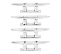 Akozon Cornamusas para Barcos, 4 Abrazaderas Marinas de 100 Mm/3,9 Pulgadas. Cornamusa para Muelle de Barco Muelle de Acero Inoxidable Accesorio de Cornamusa de Cuerda de Amarre de Cubierta