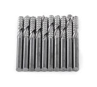 Akozon Cortador de Fresado 10pcs carburo de tungsteno Endmill solo ranura espiral Router CNC Bits 3.175x17 mm.