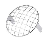 Akozon Cubierta para rejilla de faros de motocicleta de 7 pulgadas, montaje lateral, máscara universal para Cafe Racer (plata)