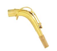 Akozon Cuello de Saxofón Alto de Latón con Paño de Limpieza y Accesorio de Instrumento de Grasa de Corcho para un Rendimiento Mejorado