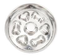 Akozon Cuenco para con Alimentador Lento de Acero Inoxidable 304, Salud Mejorada, Diseño Antideslizante para Mascotas Pequeñas, Medianas y Grandes, Capacidad para 2 Tazas (Patrón de Amor óseo;