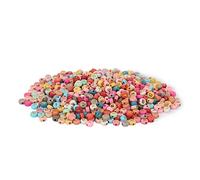 Akozon Cuentas de Letras Acrílicas Redondas de 1200 Piezas para Pulseras de Bricolaje, Collares y Decoración del cabello: Bordes Cómodos para Barbas y Manualidades