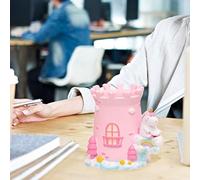 Akozon Cute Castle Pen Soporter - Organizador de Lápiz de Resina Castle para Cepillos y Tijeras, Decoración de Escritorio única para el Hogar y la Oficina (Unicornio)