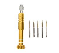 Akozon de Destornillador de Precisión con 5 Puntas Intercambiables, Kit de Herramientas de Reparación de Relojes y Gafas para Teléfonos Móviles, Color Morado (GOLD)