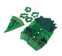 Akozon Disfraces Navideños para Mascotas para Perros y Gatos, Traje de Elfo Suave, Ropa de Cosplay Divertida y Cálida, Ropa de Fiesta Navideña de Raza Pequeña Mediana (XL)