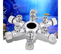 Akozon Distribuidor Multivías, Regulador de Acuario, Válvula Divisora de CO2, Distribuidor Multivías para Pecera (6 pases)