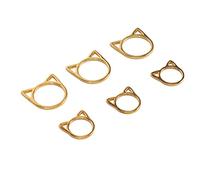 Akozon Ear de Gato de 30 Piezas, Lindos Anillos de Marcador de Puntada para Joyería Marcadores de Tejido de Tejido de oro.